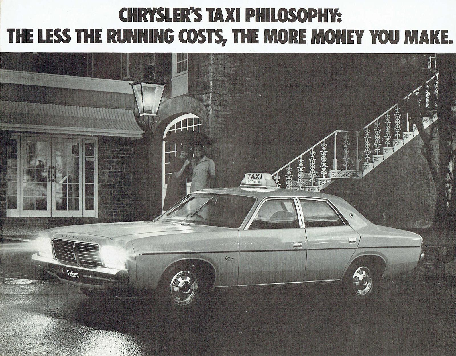 1976 Chrysler CL Valiant Taxi Brochure Page 1